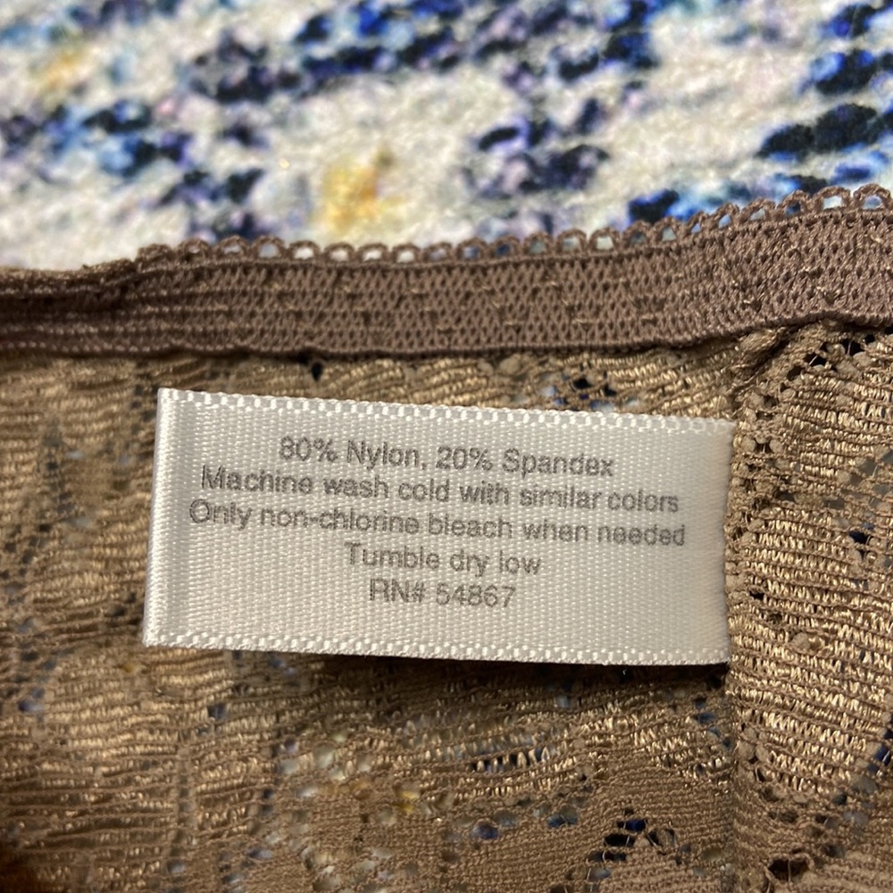 NWT Vintage Intimates by Lane Bryant Bronze Lace Bow Accent High Cut Thong 18/20 - Picture 6 of 9